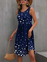 Star Round Neck Wide Strap Tank Dress